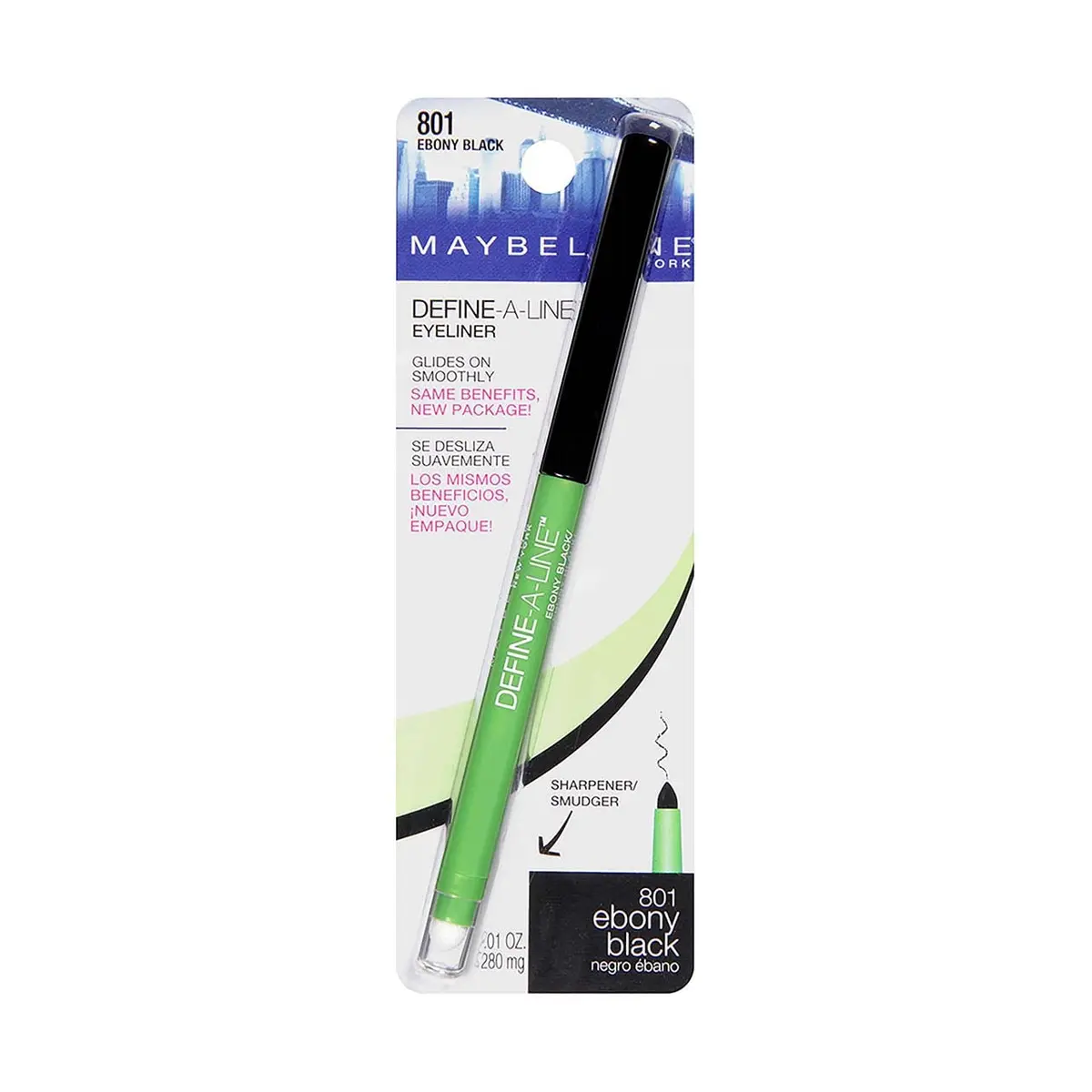 Maybelline Define-A-Line Eyeliner, Ebony Black | Precise, Smudge-Free, Effortless Application - main product image