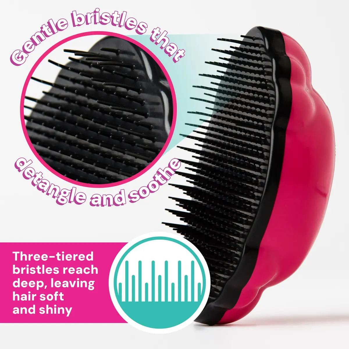 Knot Genie Teeny Detangling Hair Brush for Kids (Lilac Loveliness) | Pain-Free, Gentle, Compact - view 2