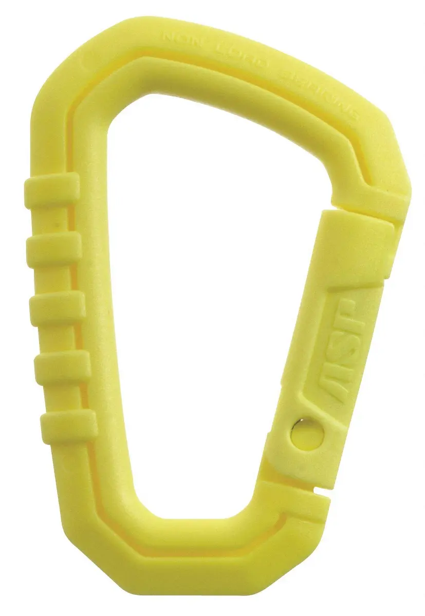 ASP Polymer Carabiner, Neon Yellow | Lightweight, Rustproof, 3.5" Support (110 lb) - main product image
