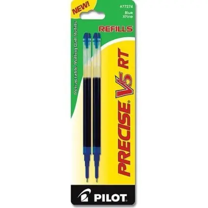 Pilot Precise V5 RT Rolling Ball Pens with Refills, Blue Ink, 0.5mm Extra Fine Point | Smooth Ink Flow - view 2