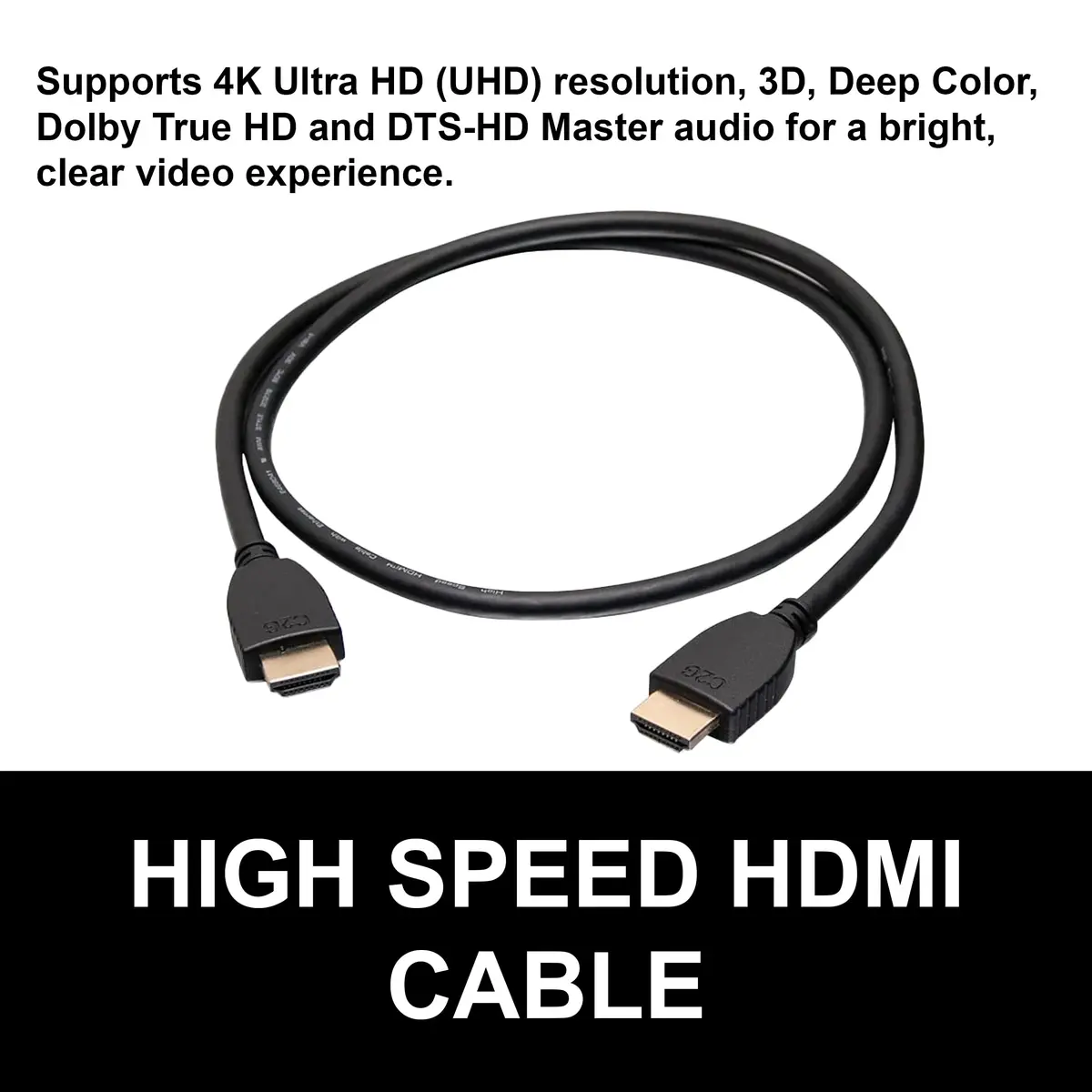 C2G HDMI Cable 4K 60Hz Ethernet 1.5M Black | High Speed HDMI with Ethernet (120 chars) - view 2
