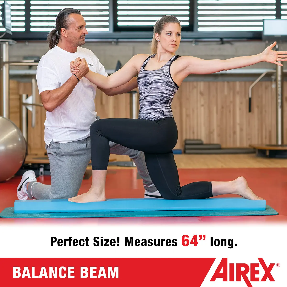 AIREX Balance Beam - Exercise Foam Pad for Physical Therapy, Kids, Yoga, Mobility, Stability, Blue, 62.99x9.45x2.36" - view 6
