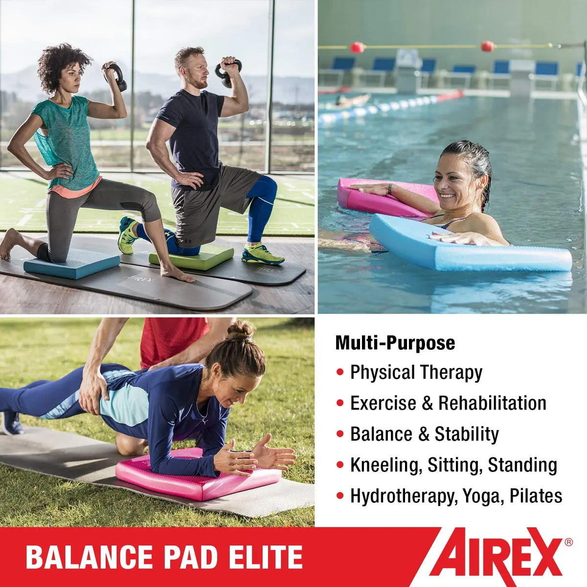 AIREX Balance Pad - Exercise Foam Pad for Balance & Mobility, 16x20x2.5 inches, Blue | Non-Slip, Tear-Resistant, Professional Grade - view 2
