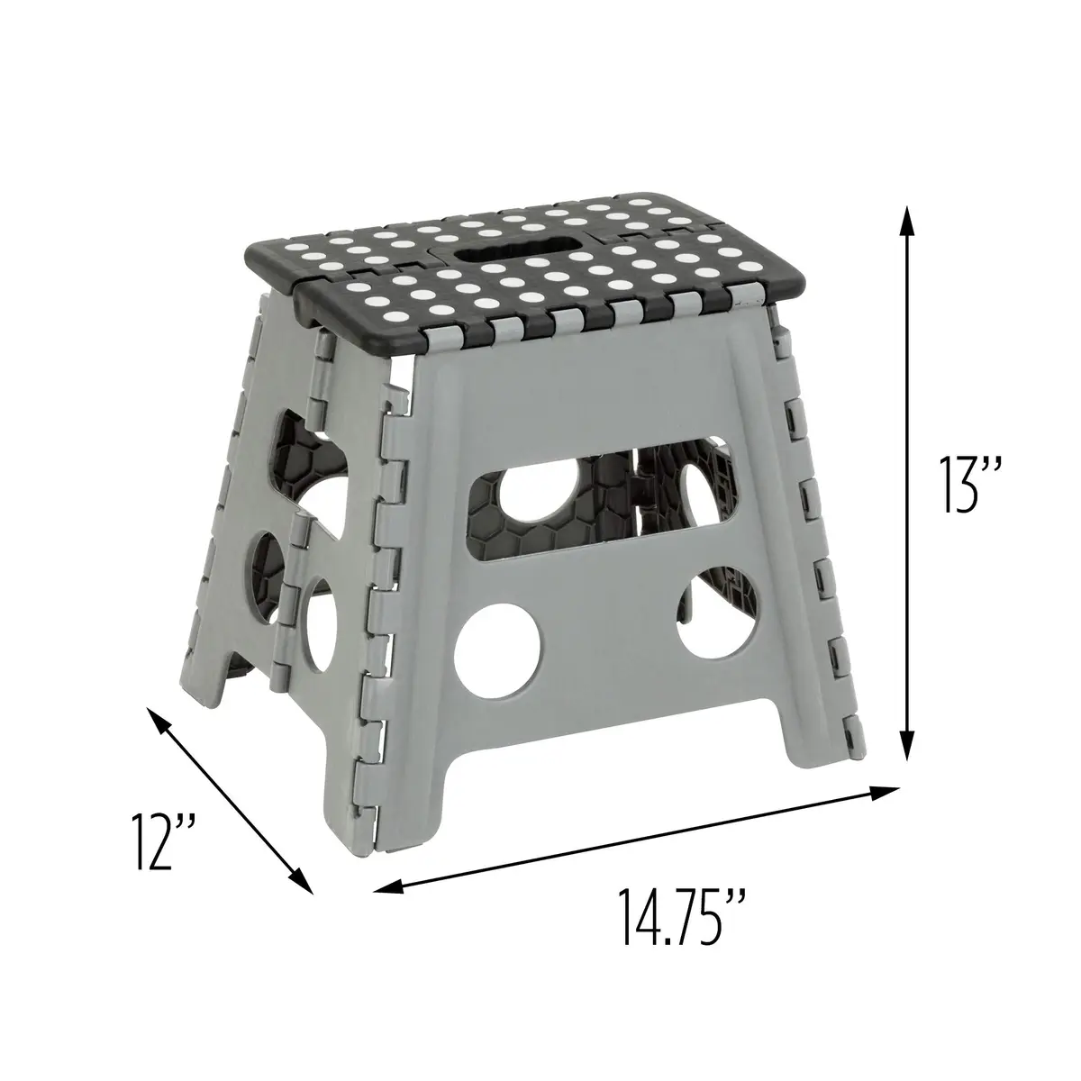 Honey-Can-Do Folding Step Stool with Anti-Slip Surface, 12.8-Inch Height, 300 lbs Capacity | Compact & Portable for Home Use - view 6
