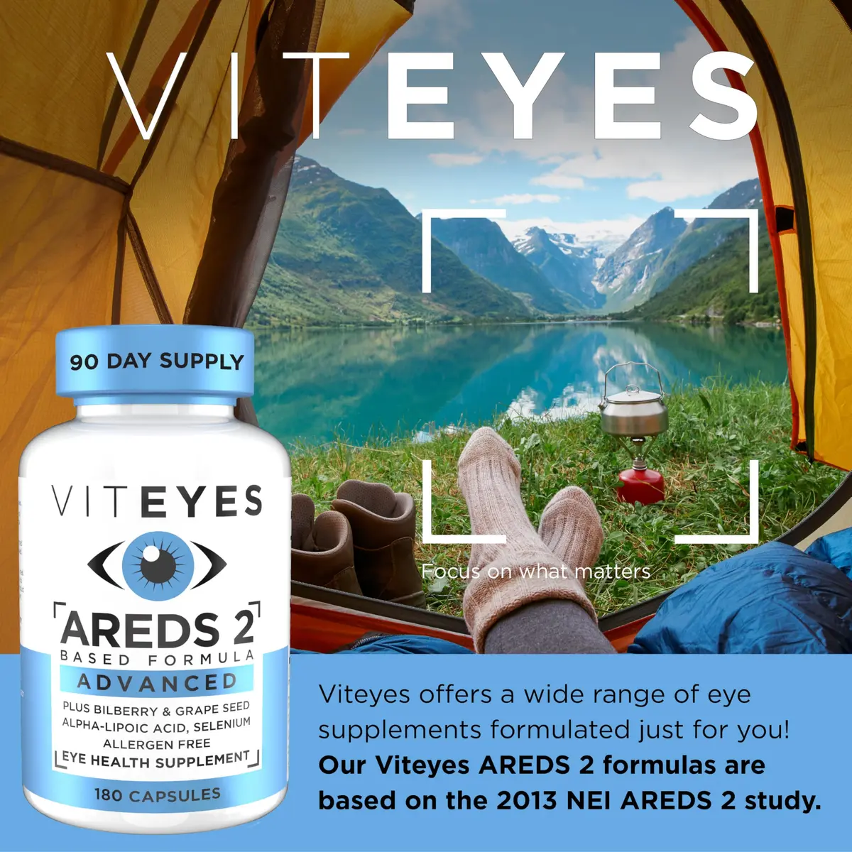 Viteyes AREDS 2 Advanced Eye Vitamins, Macular Support with Bilberry, Grape Seed, FloraGlo Lutein, Selenium, Natural Vitamin E, 180 Capsules - view 2