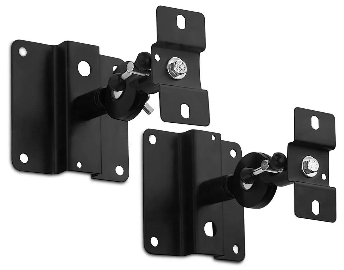 Mount-It! Heavy Duty Speaker Mounts for Wall and Ceiling, Black, 2 Pack | Universal Satellite & Bookshelf Speaker Brackets - main product image