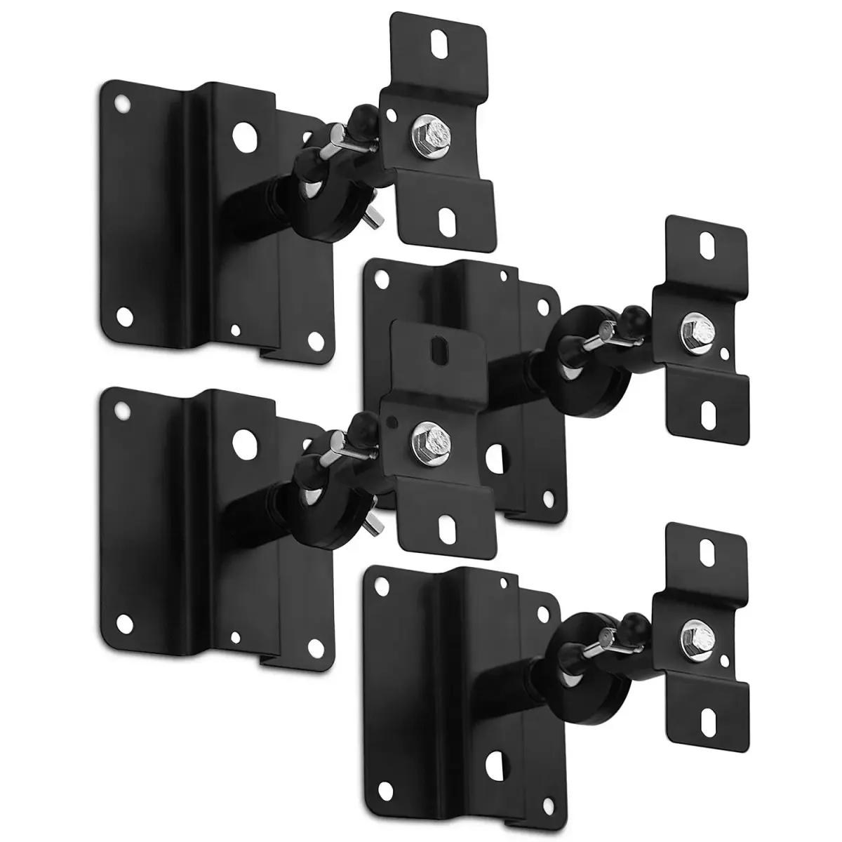 Mount-It! Heavy Duty Universal Satellite Speaker Mounts (4-Pack, Black) | Mounts for Home Theater, Bookshelf, Ceiling, Wall - main product image