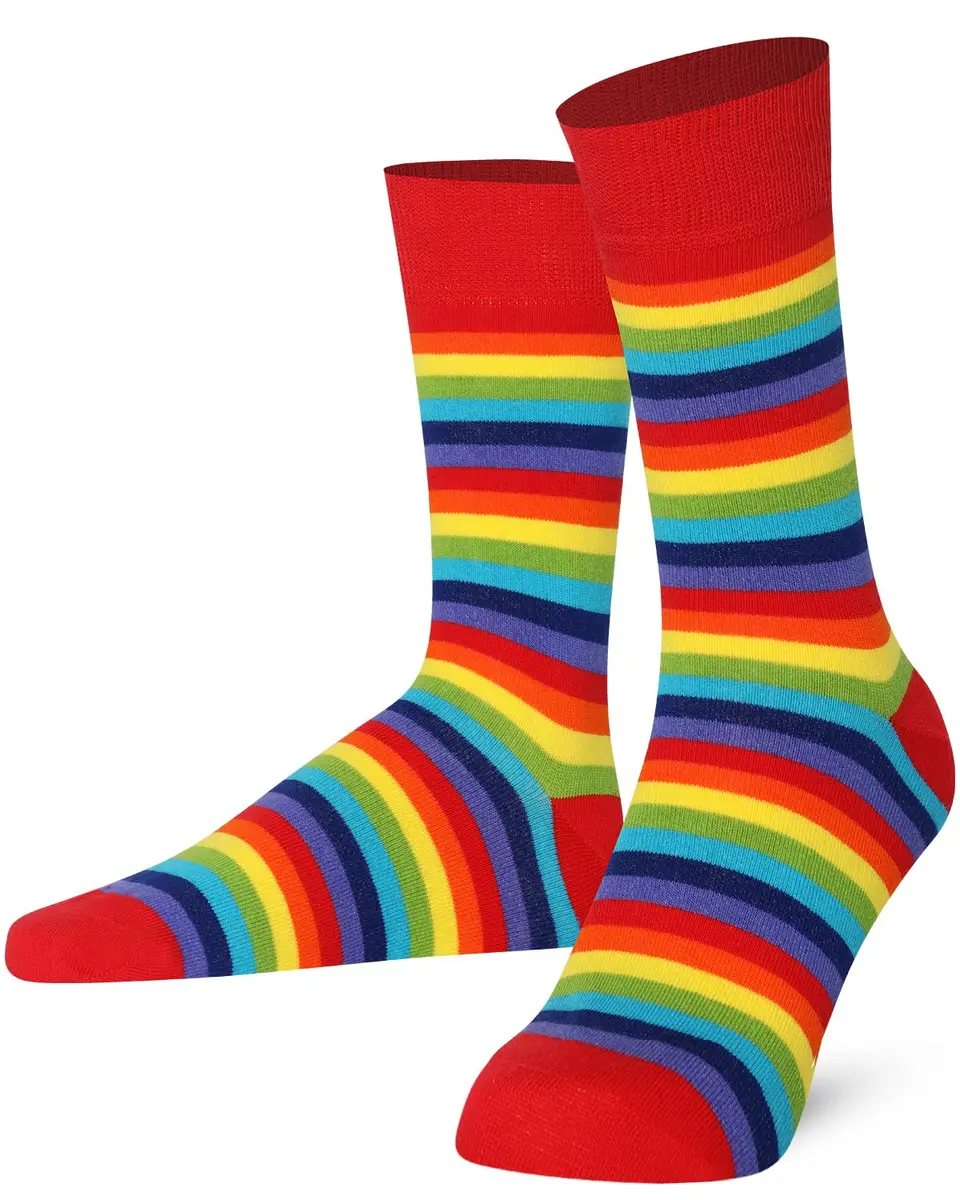 Mysocks Rainbow Socks Unisex Crew Length 8-12 | Colorful Pride Striped Socks for Women Men - main product image