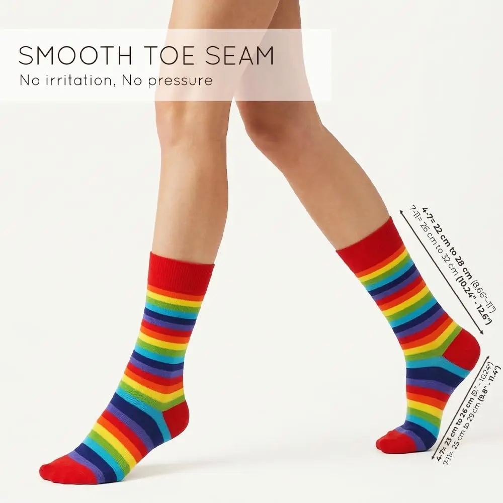 Mysocks Rainbow Socks Unisex Crew Length 8-12 | Colorful Pride Striped Socks for Women Men - view 2