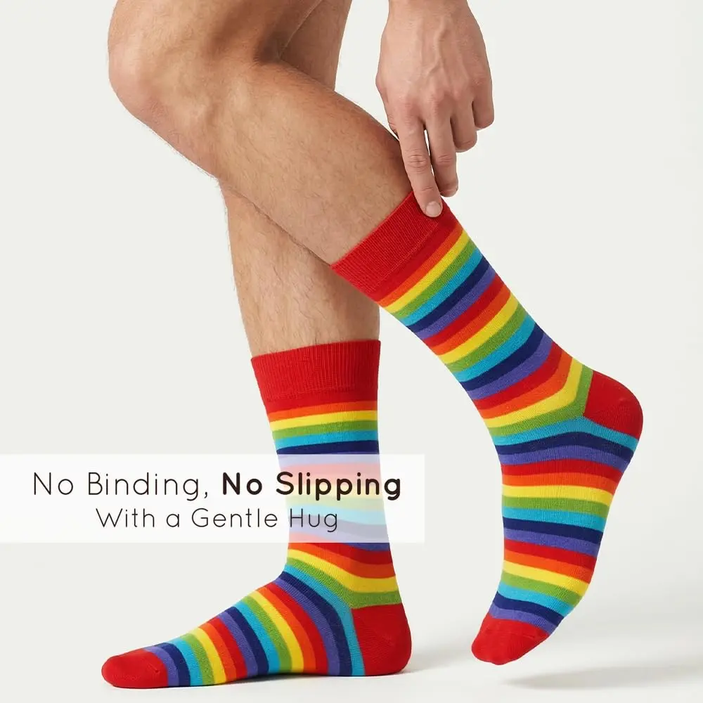 Mysocks Rainbow Socks Unisex Crew Length 8-12 | Colorful Pride Striped Socks for Women Men - view 4