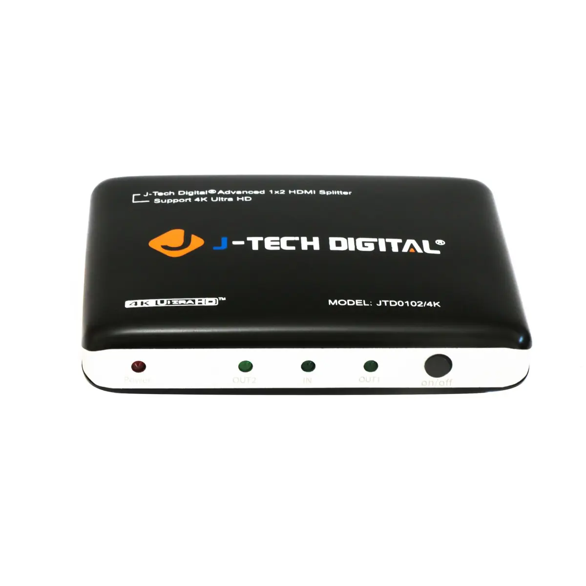 J-Tech Digital 1x2 HDMI Splitter 4K Ultra HD 3840x2160 | Supports 3D & Deep Color - main product image