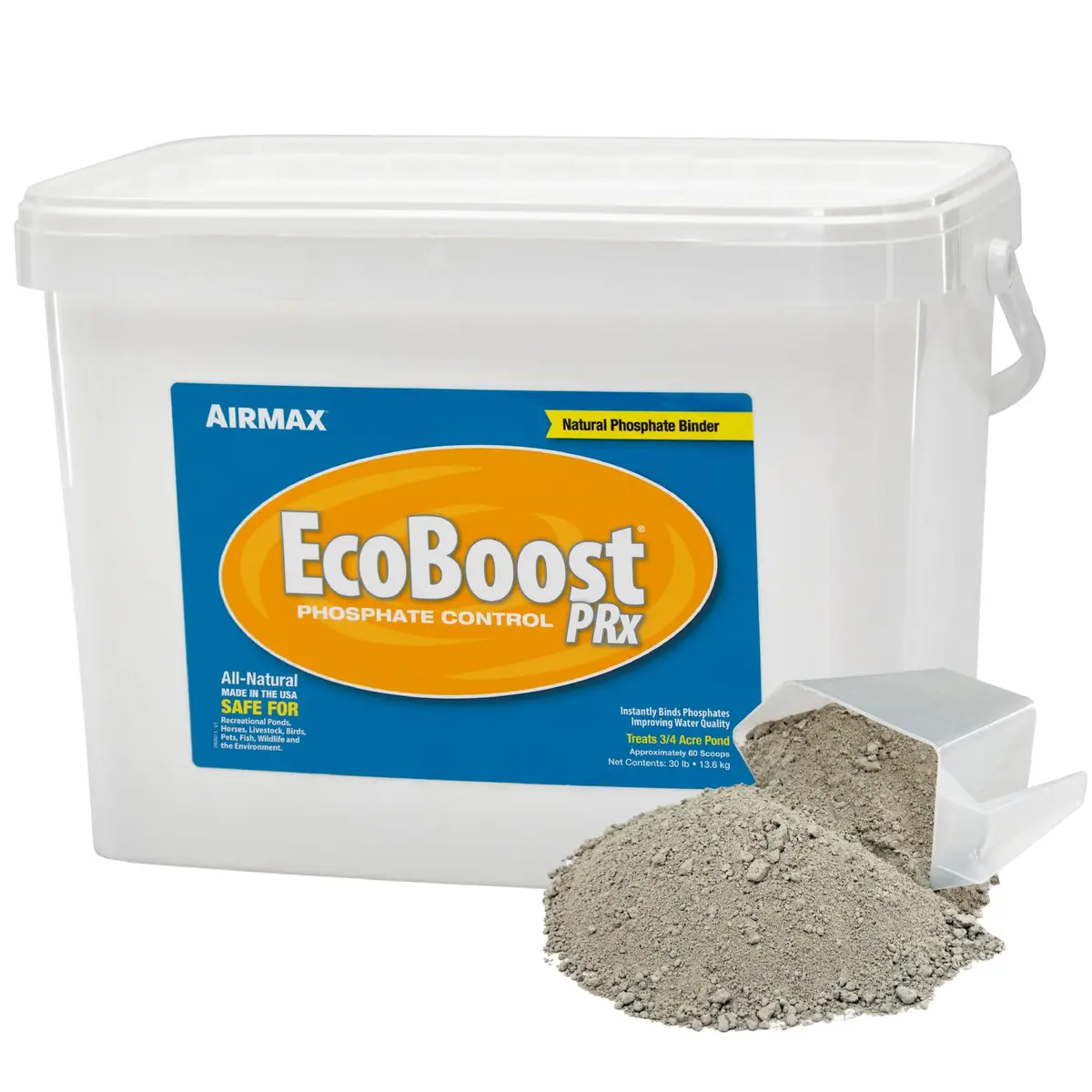 Airmax EcoBoost PRx Natural Pond Water Clarifier 30 lb | Binds Phosphates & Clears Water - main product image