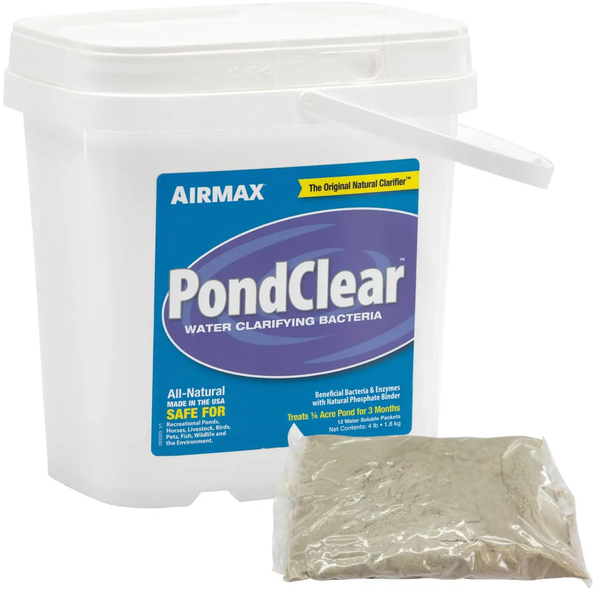 Airmax PondClear Packets Beneficial Bacteria Pond Clarifier 12 Packets | Clears Pond Water in 2-4 Weeks - main product image