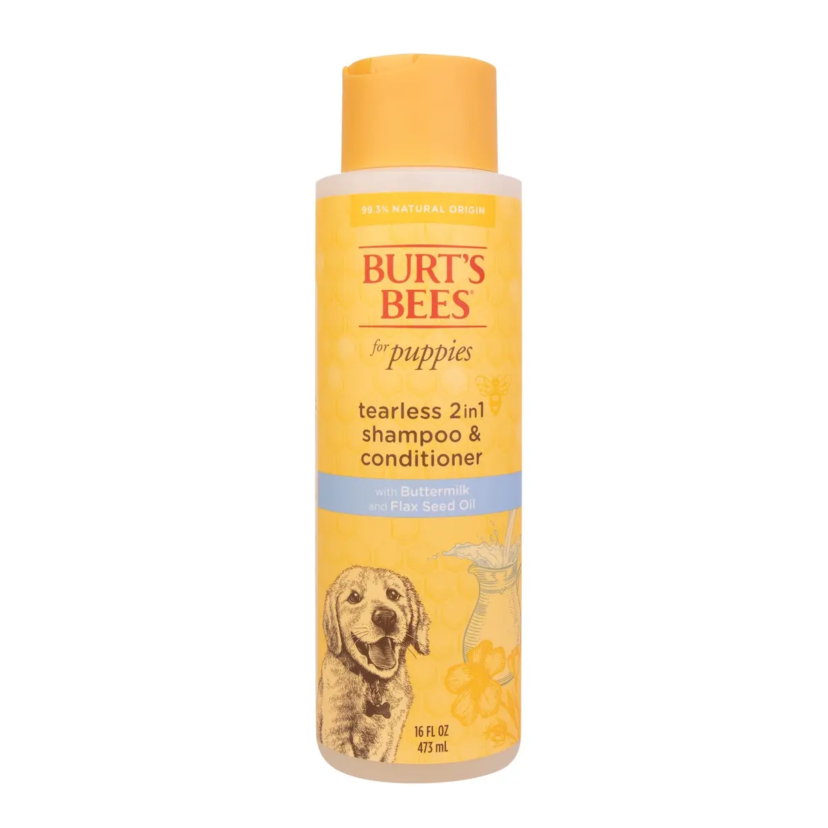 Burt's Bees for Pets Tearless Puppy Shampoo & Conditioner with Buttermilk, 473ml (16 Fl Oz) | Gentle 2-in-1 Formula for Sensitive Skin - main product image