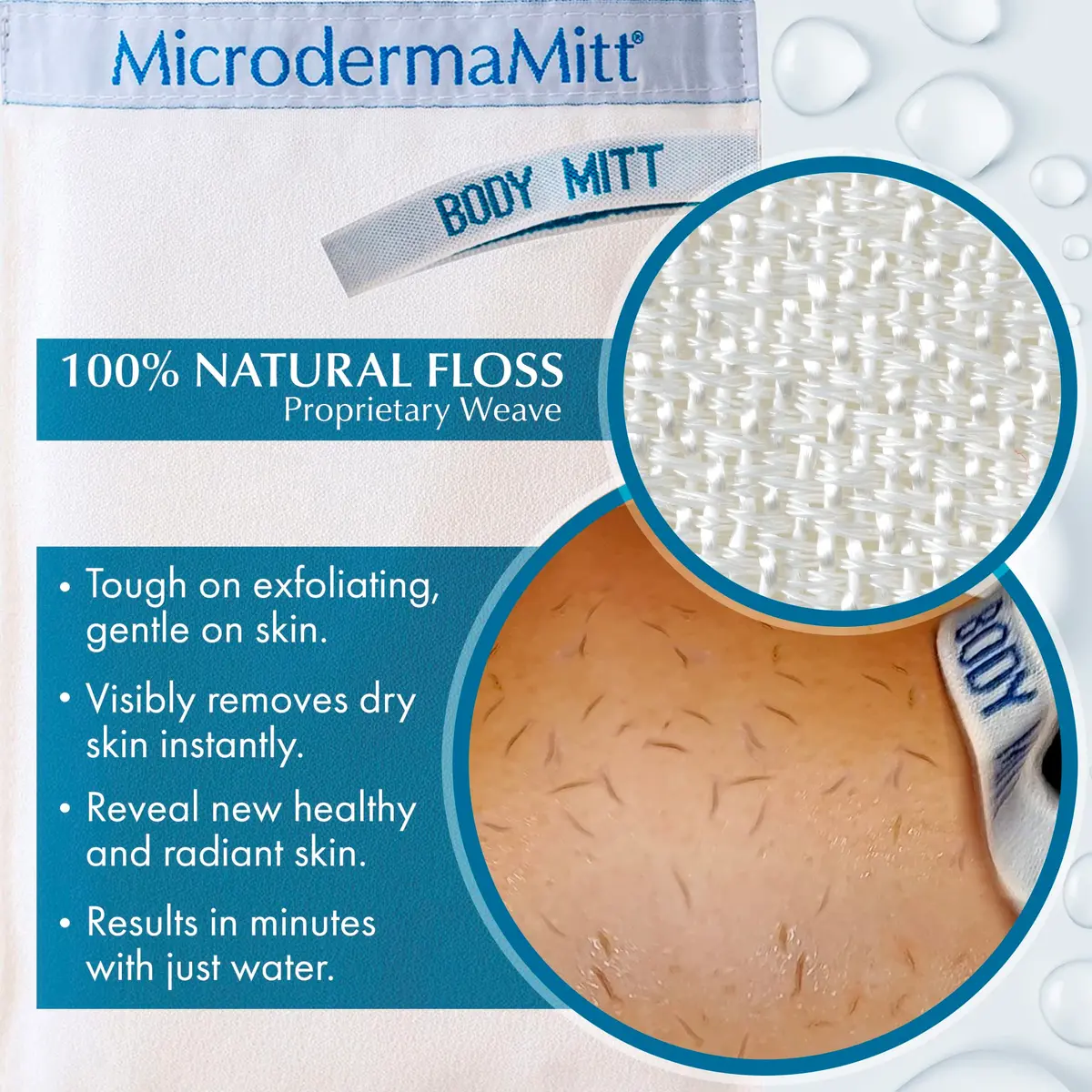MicrodermaMitt Deep Exfoliating Mitt for Body | Natural Skin Care & Dead Skin Removal - view 2