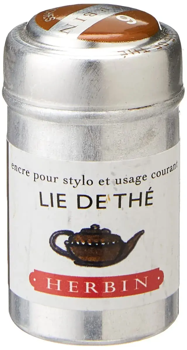 Jacques Herbin Fountain Pen Ink Cartridges - Lie de The - 6 Cartridges | pH Neutral, Water-Based Ink - view 3