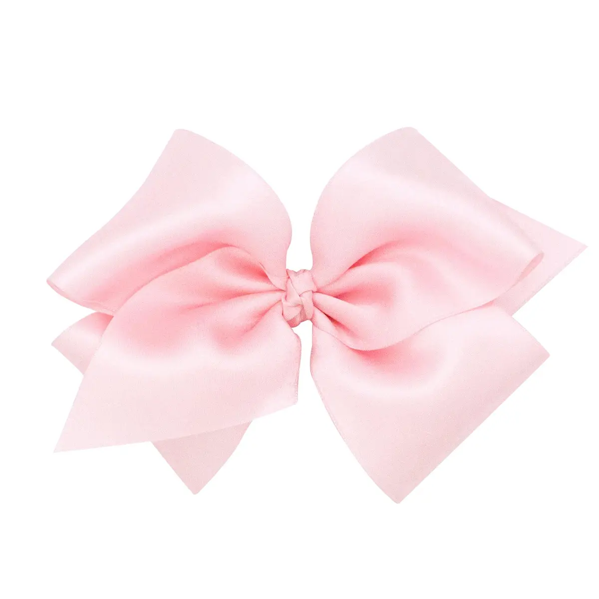 Wee Ones Baby Girls' Small King Classic French Satin Hair Bow on a WeeStay clip w/Knot Wrap Center - Light Pink,One Size | Trendy & Timeless - main product image