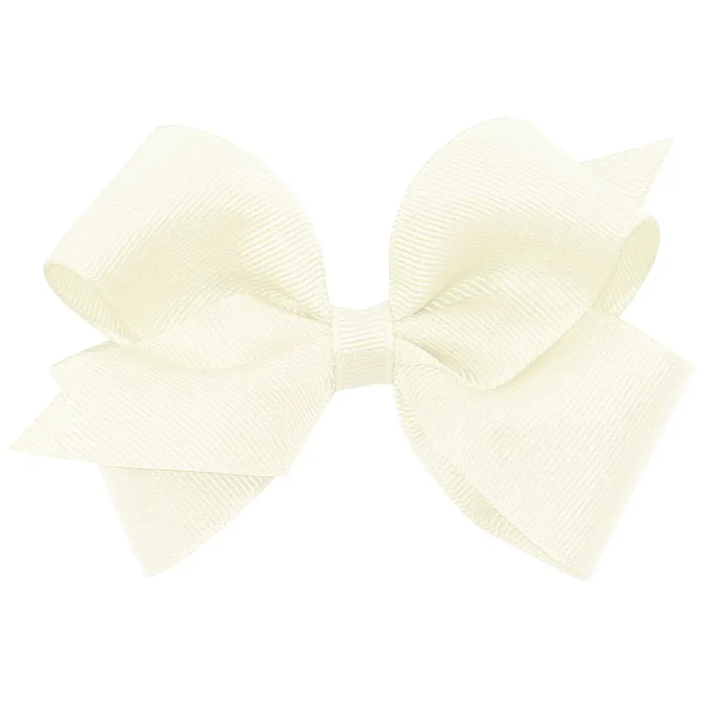 Wee Ones Small Antique White Grosgrain Hair Bow | Handmade Classic Hair Accessory - main product image
