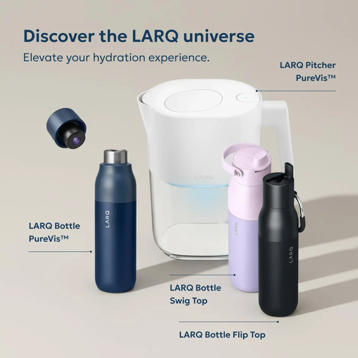 LARQ Twist Top Insulated Stainless Steel Water Bottle 500ml (17 fl oz) | Keeps Cold 24 Hrs, Hot 12 Hrs - view 8