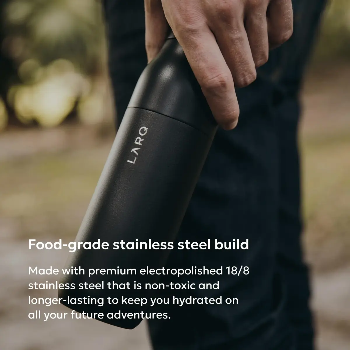 LARQ Twist Top Insulated Stainless Steel Water Bottle 500ml (17 fl oz) | Keeps Cold 24 Hrs, Hot 12 Hrs - view 3