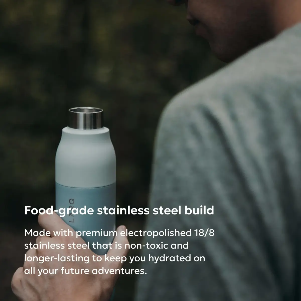 LARQ Twist Top Insulated Water Bottle 500ml (17 fl oz) | Leak-Proof Stainless Steel for Cold 24h, Hot 12h - view 3