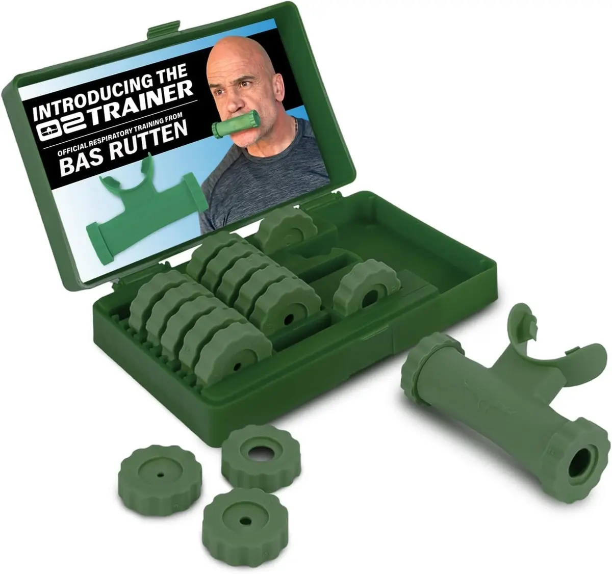O2Trainer Breathing Muscle Training Device, Green | Improve Lung Endurance & Performance - main product image