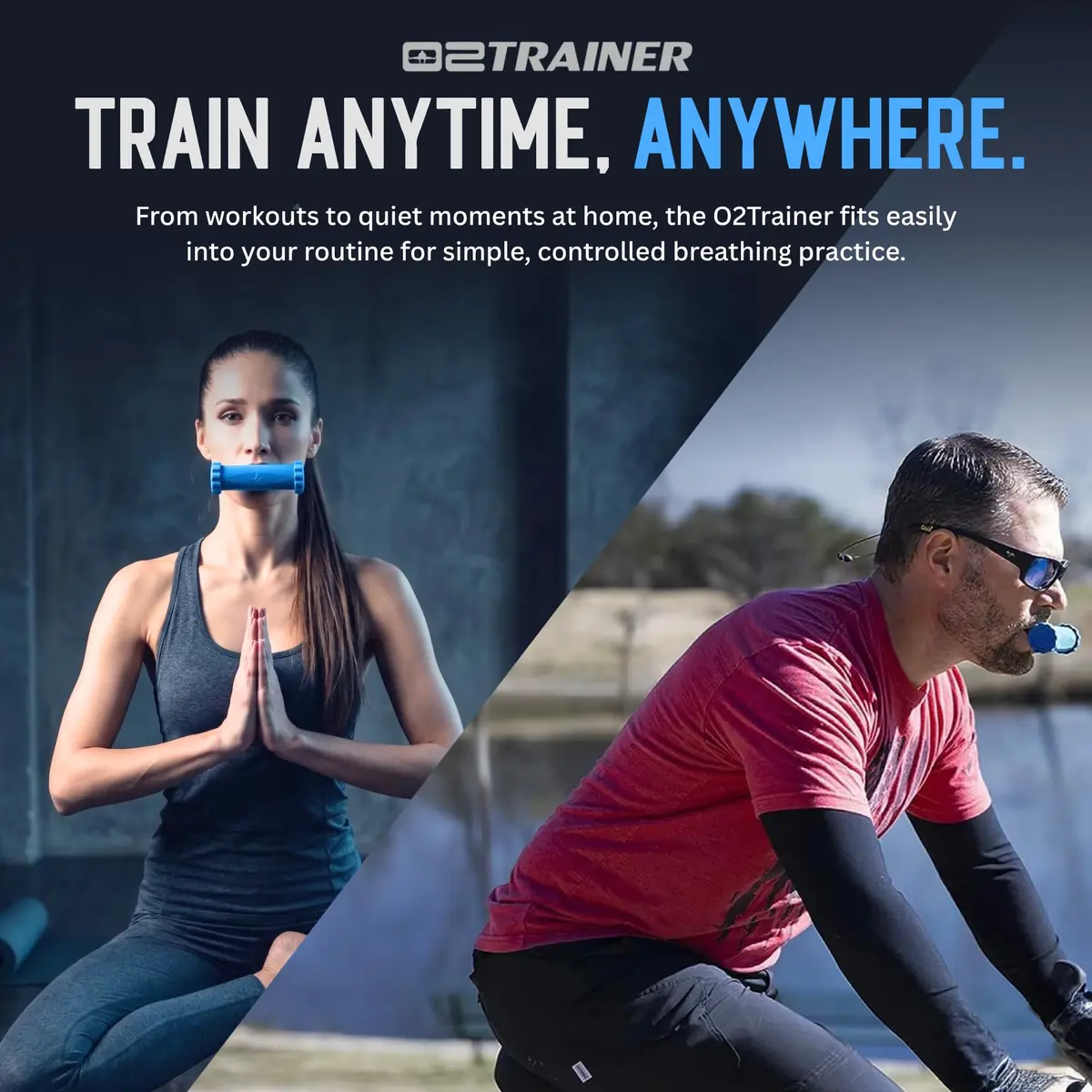 O2Trainer Breathing Muscle Trainer | Endurance & Lung Power for Athletes, Singers & High-Altitude | 16 Resistance Caps | Blue - view 8