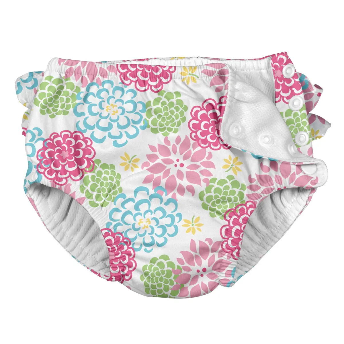 Green Sprouts Ruffle Snap Reusable Absorbent Swimsuit Diaper 18mo | Secure, Lightweight & Eco-Friendly - view 2