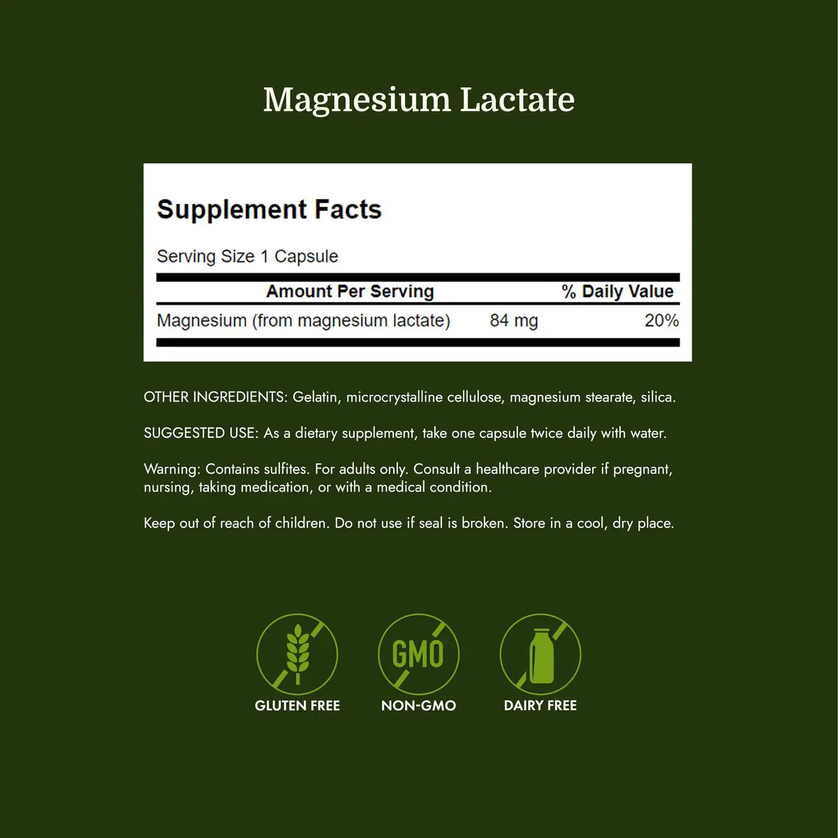 Swanson Magnesium Lactate Lactose-Free 84 mg | Supports Muscles & Bones, Gentle Absorption - view 4