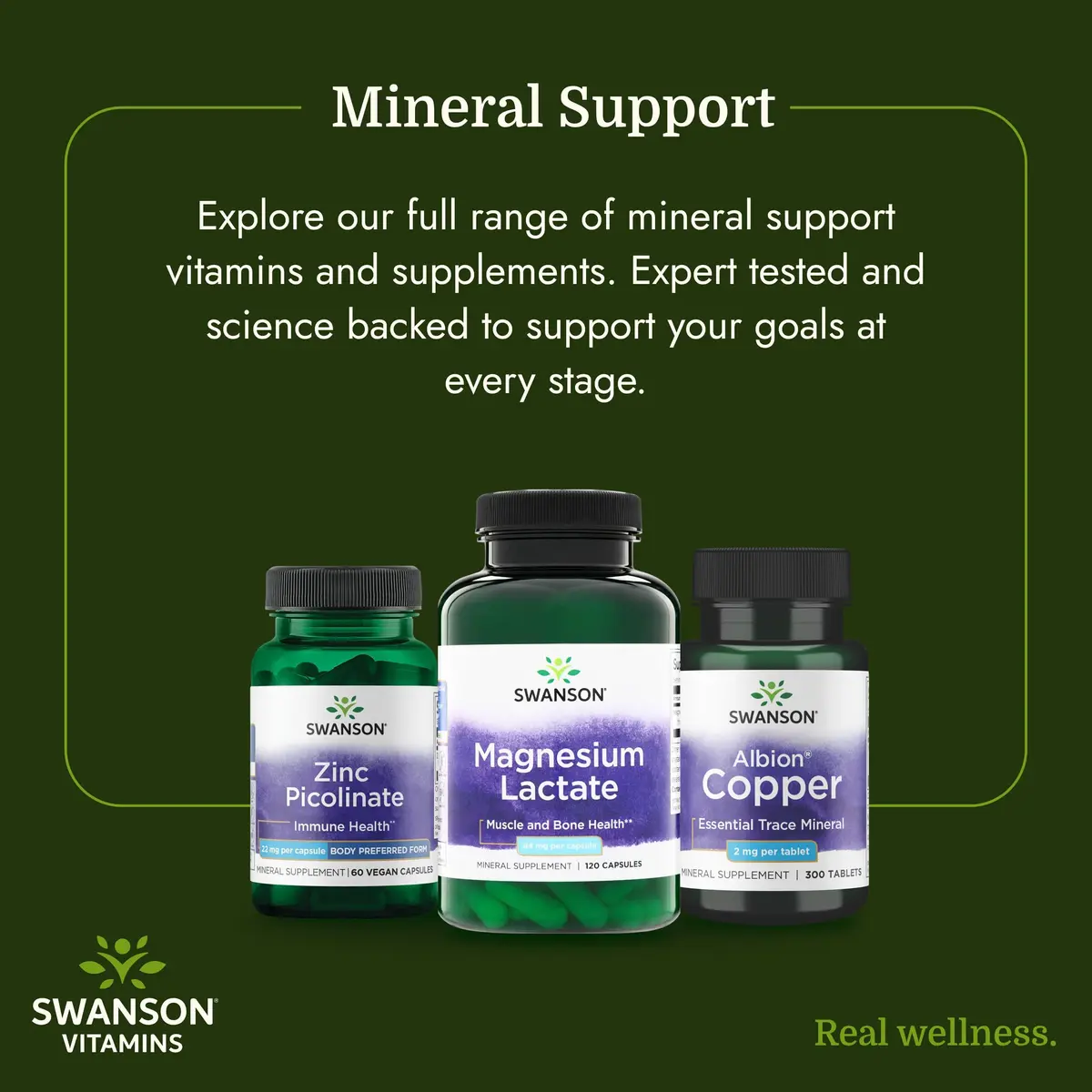 Swanson Magnesium Lactate Lactose-Free 84 mg | Supports Muscles & Bones, Gentle Absorption - view 6