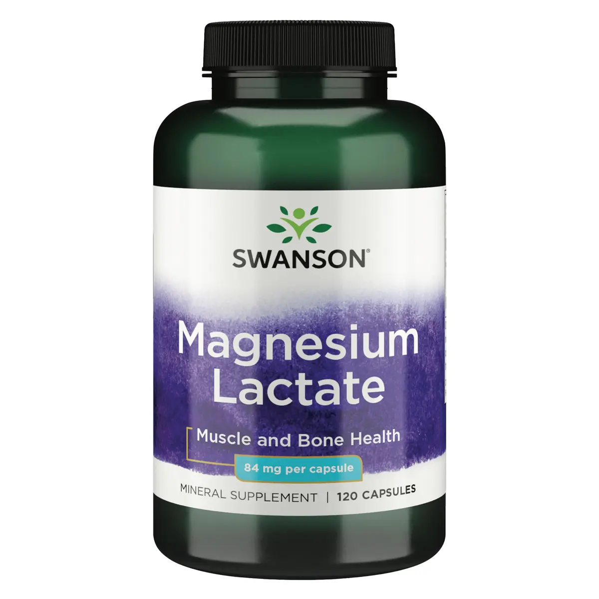 Swanson Magnesium Lactate Lactose-Free 84 mg | Supports Muscles & Bones, Gentle Absorption - main product image