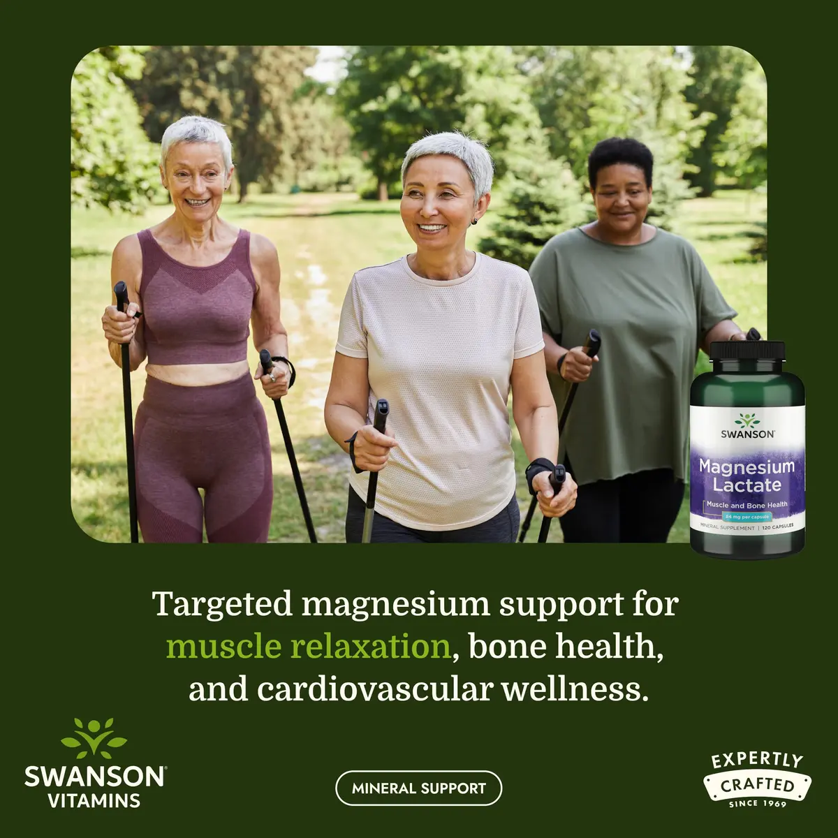 Swanson Magnesium Lactate Lactose-Free 84 mg | Supports Muscles & Bones, Gentle Absorption - view 2