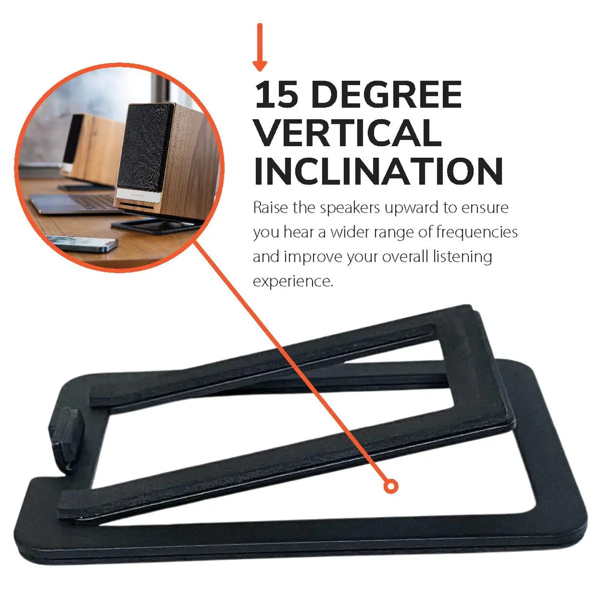 Audioengine DS1M Metal Speaker Stands Pair – Desktop Speaker Stands | Elevate & Damp Vibrations - view 2
