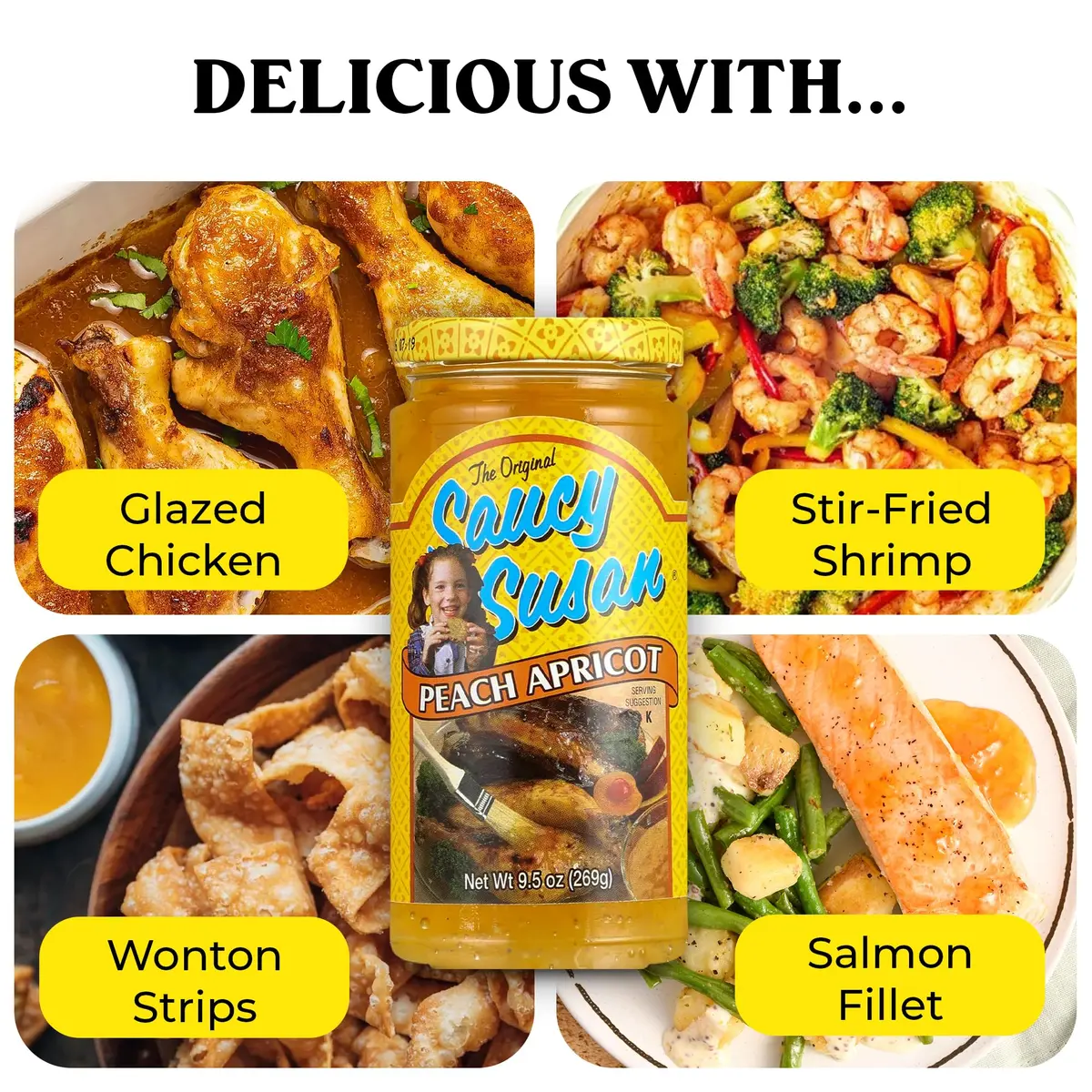 Saucy Susan Peach Apricot Original Sauce 9.5 oz | Sweet & Tangy Blend for Glazing & Dipping - view 8