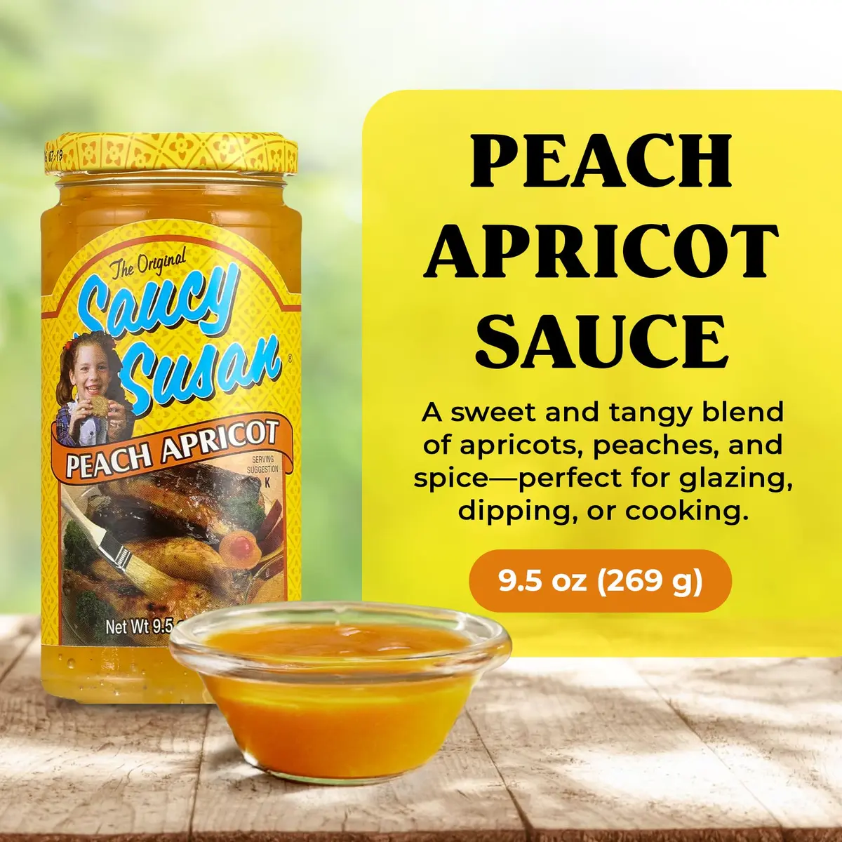 Saucy Susan Peach Apricot Original Sauce 9.5 oz | Sweet & Tangy Blend for Glazing & Dipping - view 2
