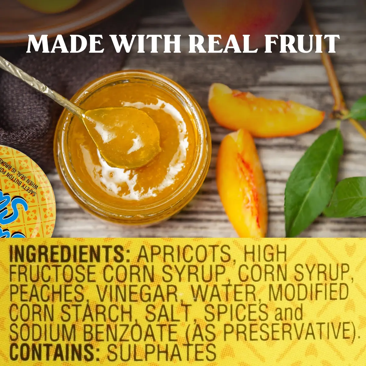 Saucy Susan Peach Apricot Original Sauce 9.5 oz | Sweet & Tangy Blend for Glazing & Dipping - view 3