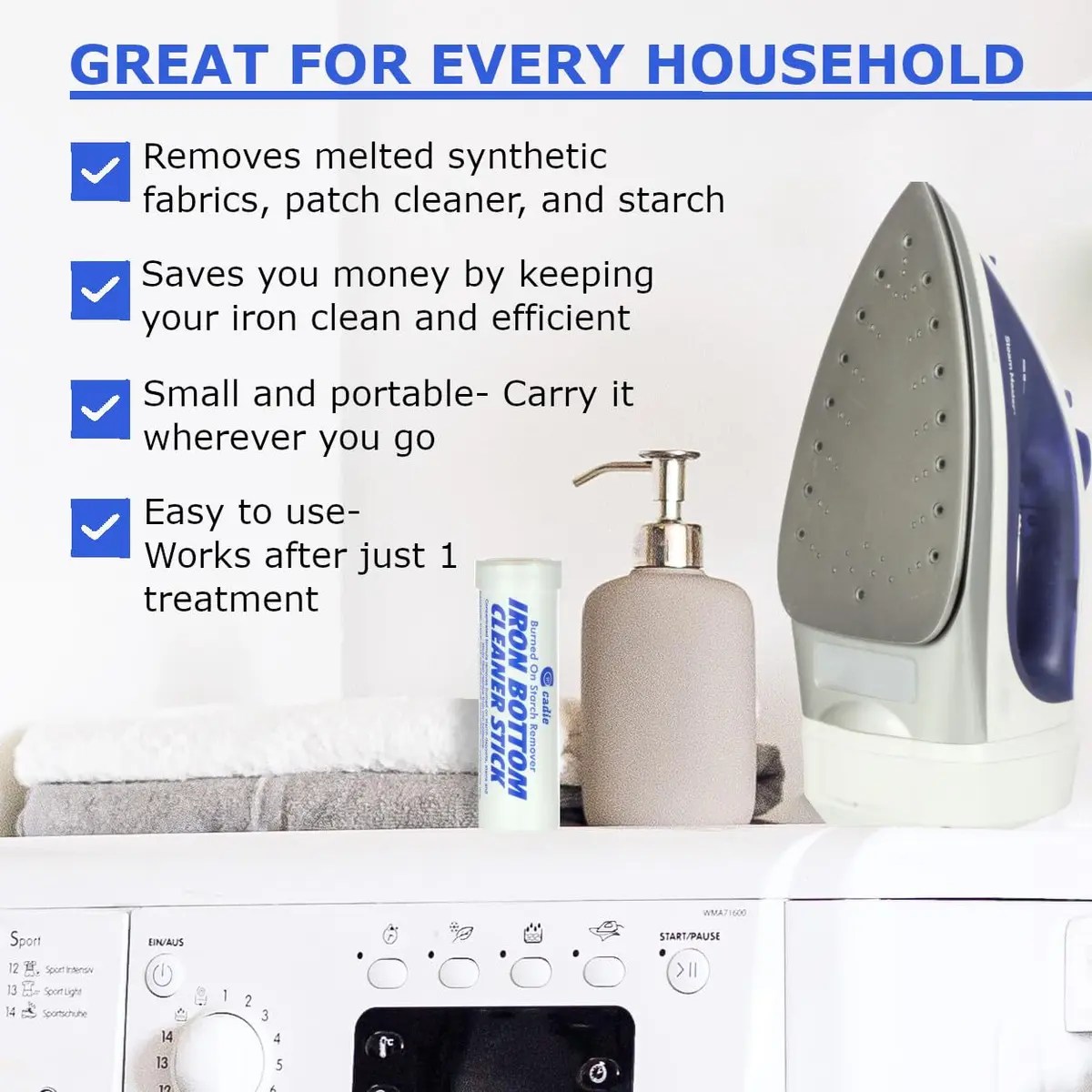 Cadie Steam Cleaner Stick 1 Pack | Effective Iron Soleplate Removal - view 7