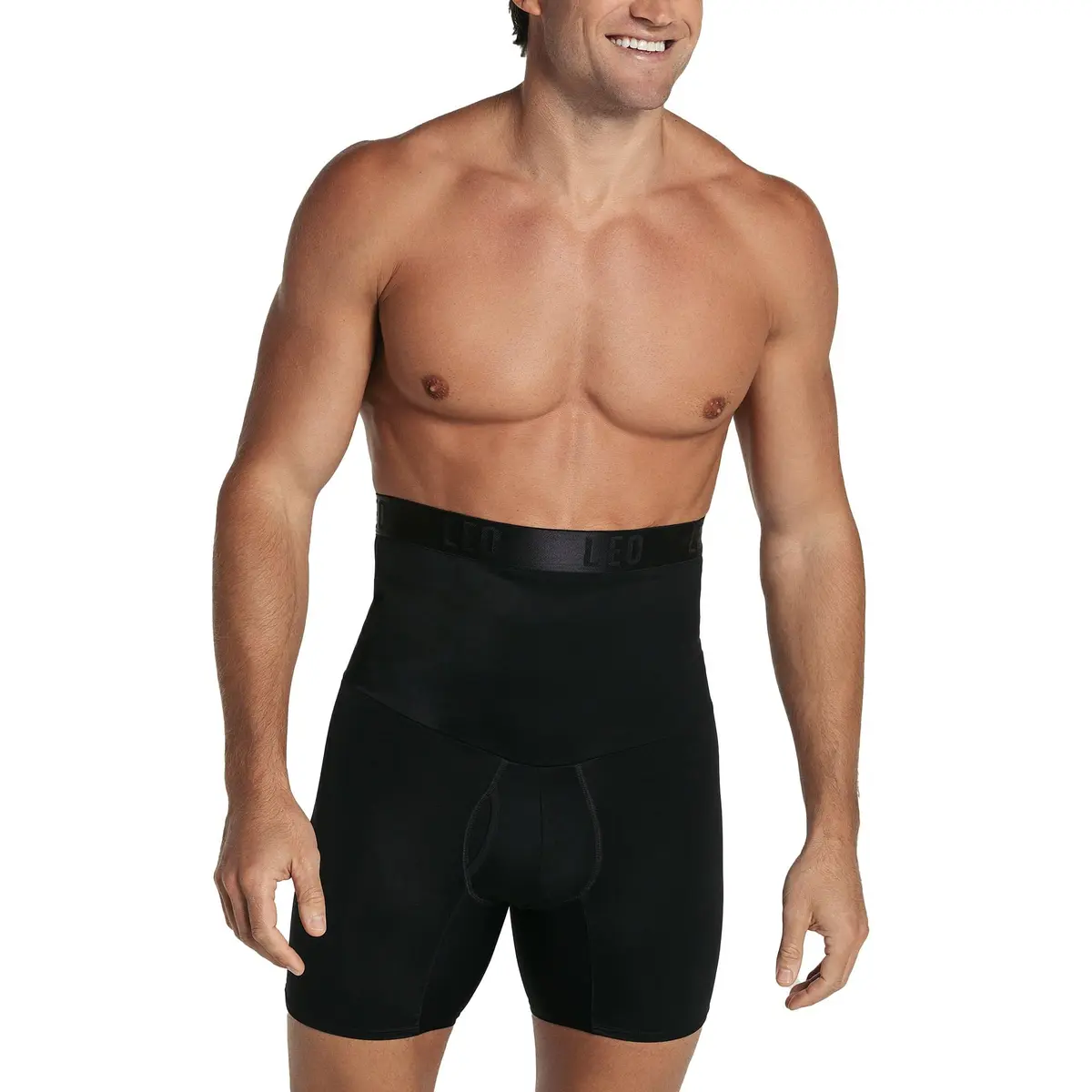 Leo Waist Slimmer Mens Underwear Girdle Compression - Tummy Control Shapewear Boxers Shorts For Men Black | Moderate Compression & Back Support - main product image
