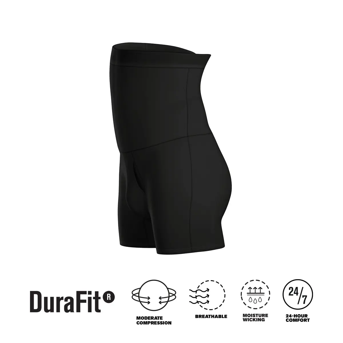 Leo Waist Slimmer Mens Underwear Girdle Compression - Tummy Control Shapewear Boxers Shorts For Men Black | Moderate Compression & Back Support - view 4