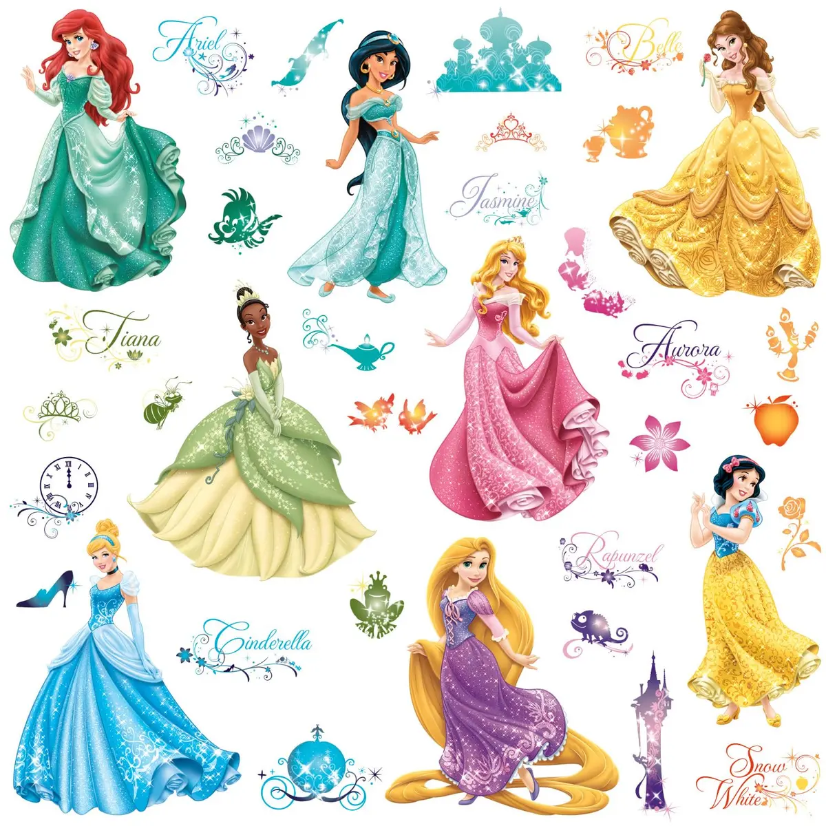 RoomMates Disney Princess Royal Debut Peel and Stick Wall Decals | 37 Count - main product image