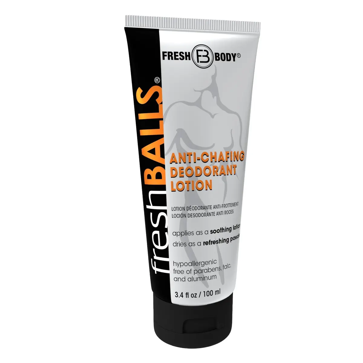 Fresh Body FB Fresh Balls Cream 3.4 fl oz | Men's Anti-Chafing & Deodorant Lotion - main product image