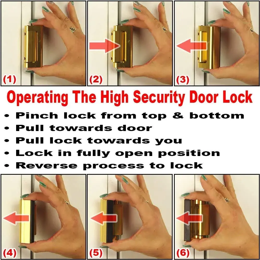 PRIME-LINE U 10827 Door Reinforcement Lock 7.6 cm (3 In.) | Heavy Duty Security Stop for Swing-In Doors - view 5