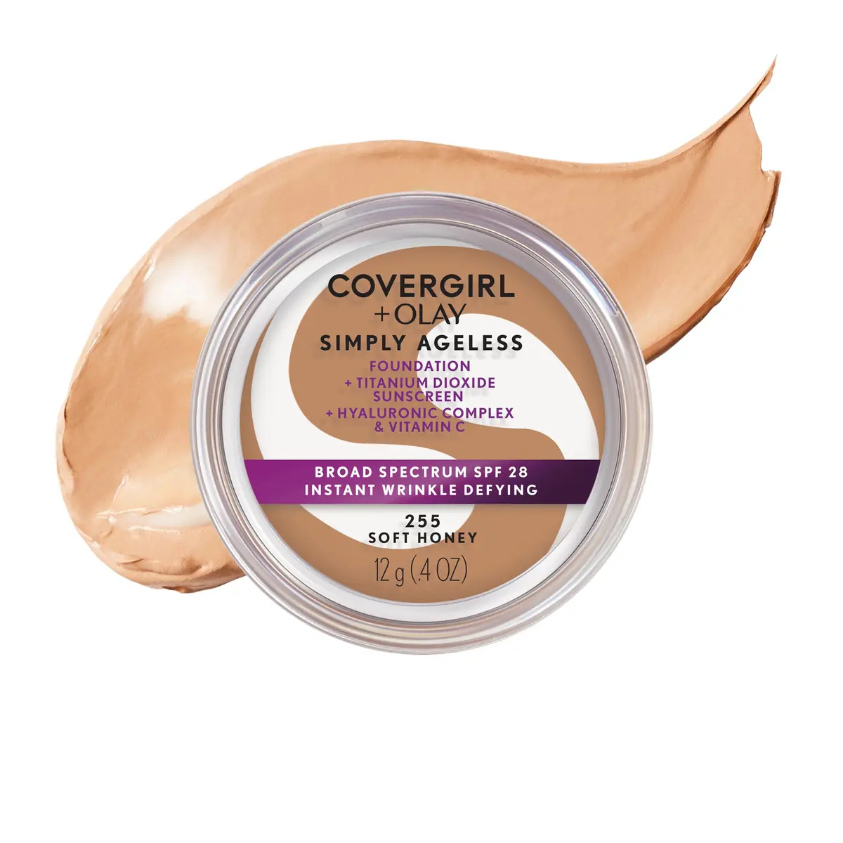 COVERGIRL Simply Ageless Foundation SPF 28 0.4oz | Hyaluronic & Vitamin C for Youthful Skin - main product image