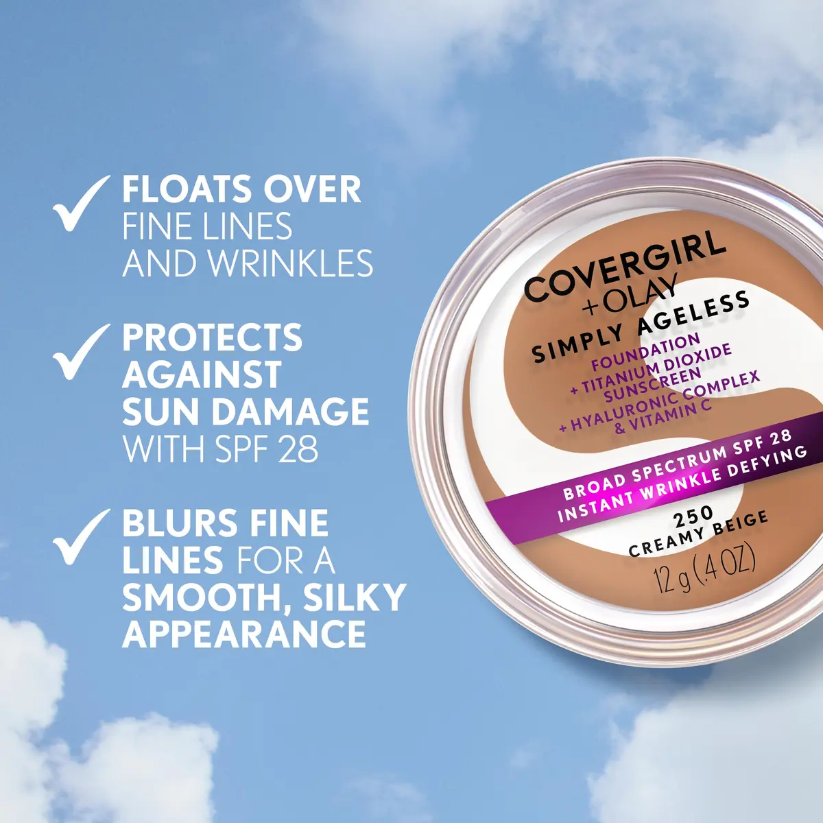 COVERGIRL Simply Ageless Foundation SPF 28 0.4oz | Hyaluronic & Vitamin C for Youthful Skin - view 4