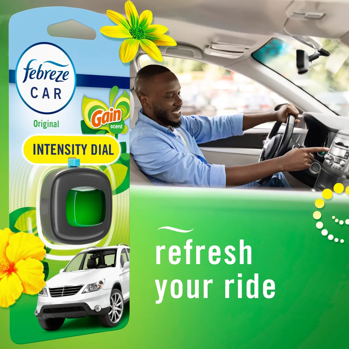 Febreze Car Vent Clip Odor Fighter 8 Count | Gain Original Scent, 0.06 Fl Oz (Pack of 8) - view 6