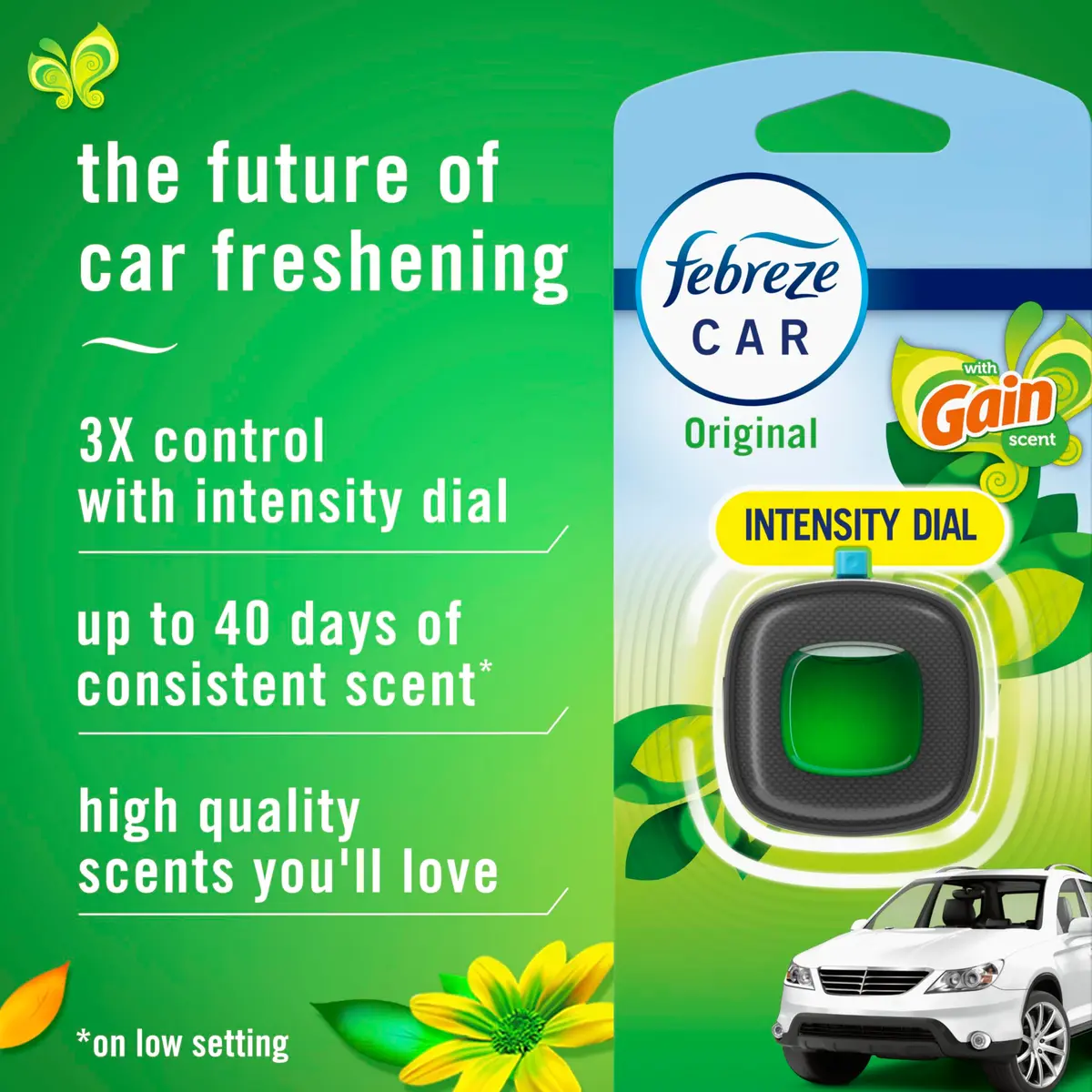 Febreze Car Vent Clip Odor Fighter 8 Count | Gain Original Scent, 0.06 Fl Oz (Pack of 8) - view 2