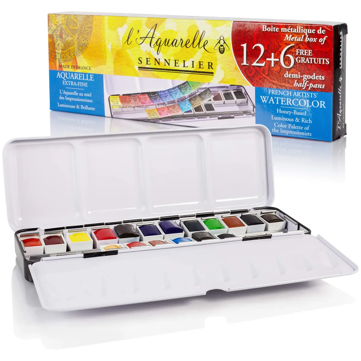 SENNELIER L'Aquarelle French Watercolor Paint, Metal Set of 18 Half Pans | Bright, Light & Transparent (105 characters) - view 9