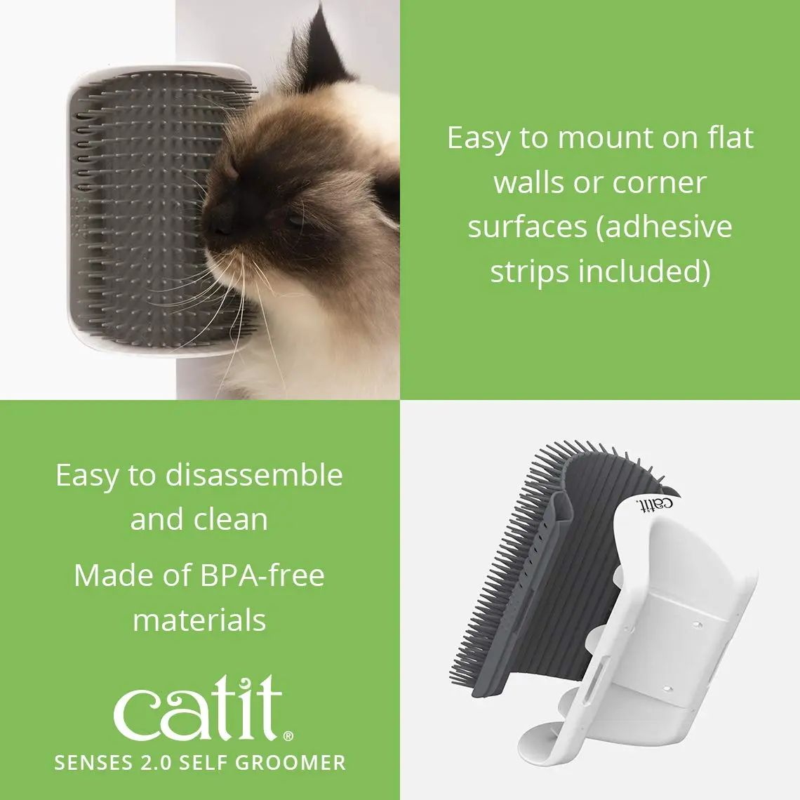 Catit Senses 2.0 Self Groomer Brush with Catnip Pouch | All Hair Types - view 3
