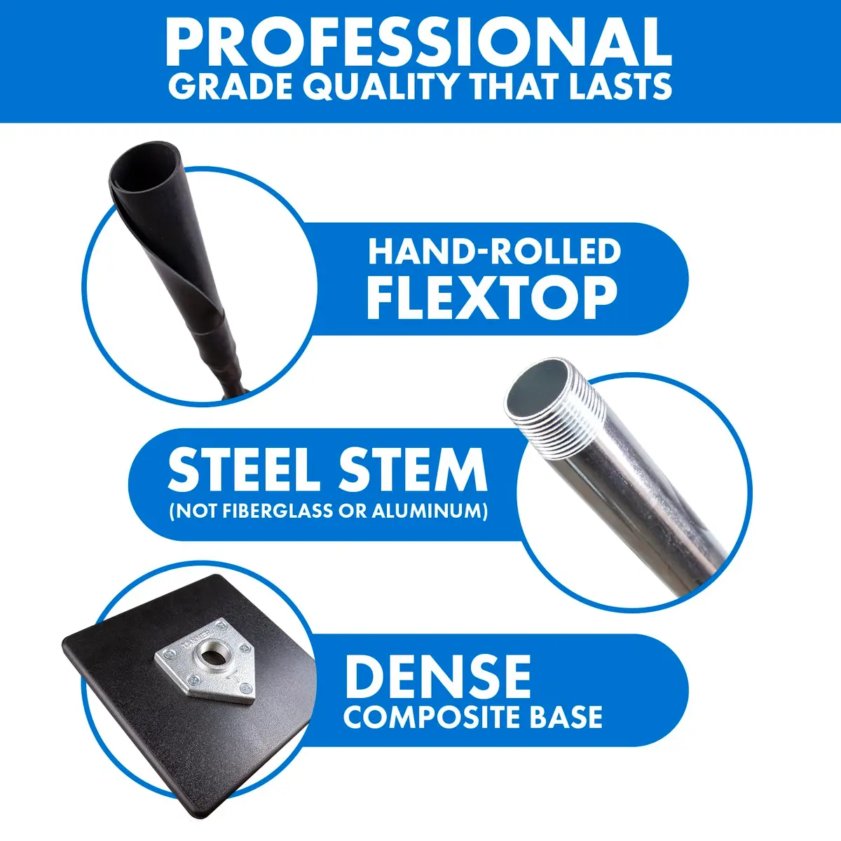 TANNER The Original Batting Tee – Adjustable Baseball & Softball Tee, Steel Shaft, Composite Base, Rubber Top, 26"-43" - view 6