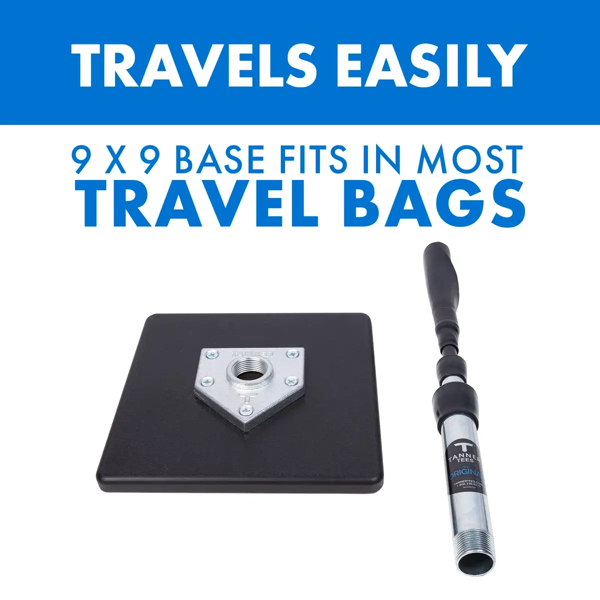 TANNER The Original Batting Tee – Adjustable Baseball & Softball Tee, Steel Shaft, Composite Base, Rubber Top, 26"-43" - view 8